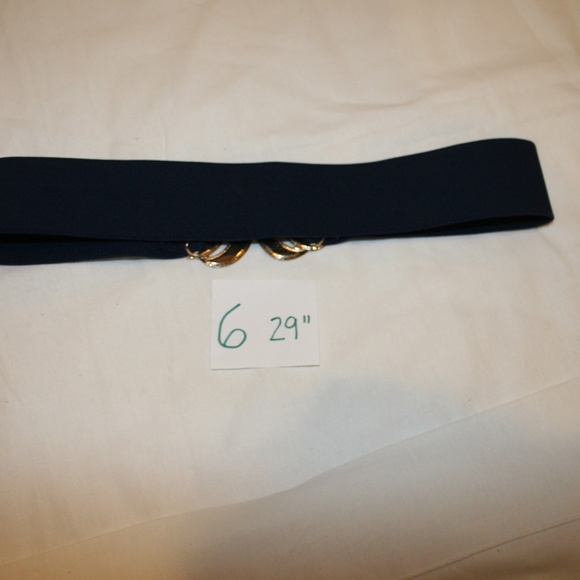 Vintage 1980\'s Navy Blue Feather Flames Retro Buckle Belt 25-29\